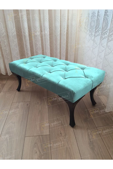 Kapitoneli Ayak Ucu Kapı Önü Antre Bench Puf Siyah Ayak (90*45) ürün görseli