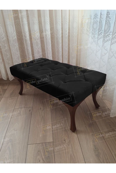 Kapitoneli Ayak Ucu Kapı Önü Antre Bench Puf Ceviz Ayak (120*45) ürün görseli 1
