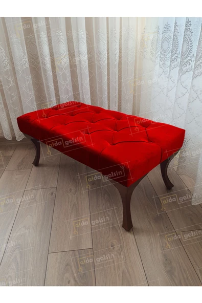 Kapitoneli Ayak Ucu Kapı Önü Antre Bench Puf Ceviz Ayak (120*45) ürün görseli 1