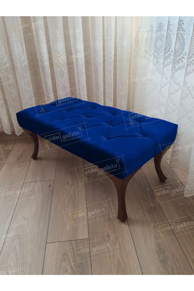 Kapitoneli Ayak Ucu Kapı Önü Antre Bench Puf Ceviz Ayak (100*45) ürün görseli