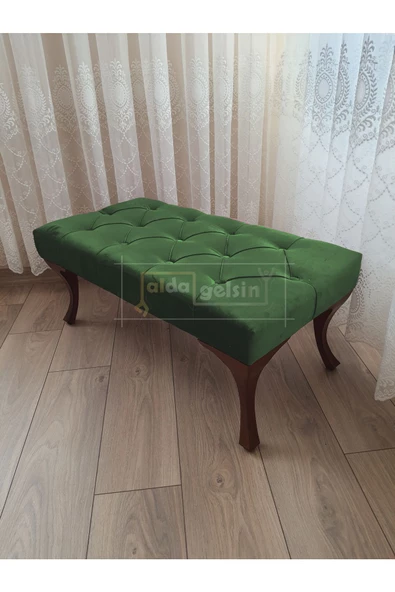 Kapitoneli Ayak Ucu Kapı Önü Antre Bench Puf Ceviz Ayak (120*45) ürün görseli 1