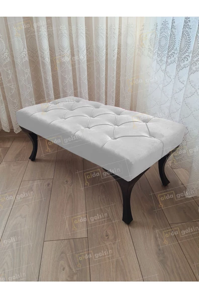 Kapitoneli Ayak Ucu Kapı Önü Antre Bench Puf Siyah Ayak (120*45) ürün görseli 1