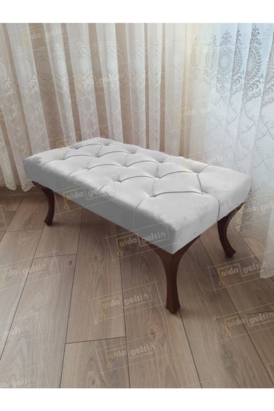 Kapitoneli Ayak Ucu Kapı Önü Antre Bench Puf Ceviz Ayak (120*45) ürün görseli
