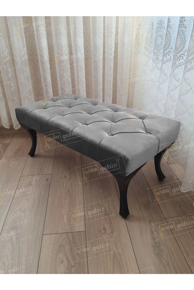 Kapitoneli Ayak Ucu Kapı Önü Antre Bench Puf Siyah Ayak (120*45) ürün görseli