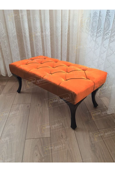 Kapitoneli Ayak Ucu Kapı Önü Antre Bench Puf Siyah Ayak (120*45) ürün görseli