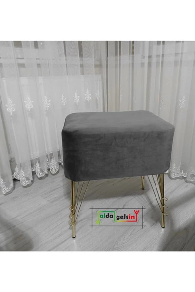 Ultra Lüks Metal Ayak Alda Parrot Puf Gold