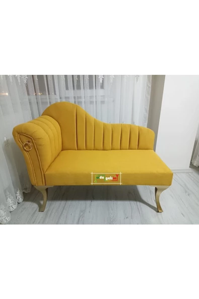 Yeni Model Ultra Lüks Alda Çizgili Josefin Bench Puf ürün görseli 1