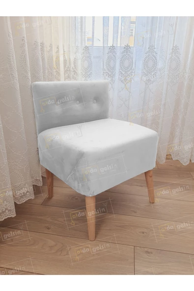 Ultra Lüks Ahşap Ayak Alda Lokum Puf ürün görseli 1