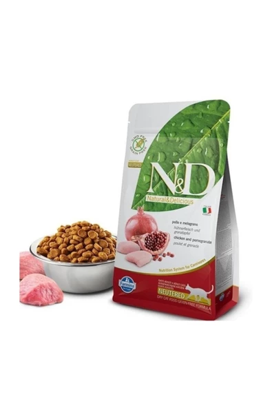 N8D  Nd Tahılsız Tavuklu Narlı Kısır Kedi Maması 1.5 Kg