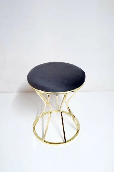 Metal Ayaklı Lüks Puf Tabure Koltuk Gold ürün görseli