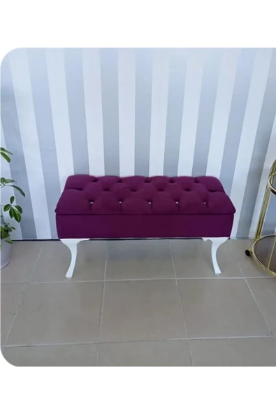 Lüks Yarım Sandıklı Kapitoneli Dekoratif Puf Bench 120cm