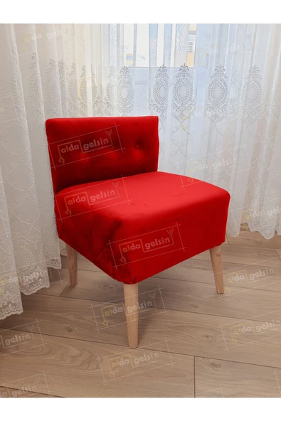 Ultra Lüks Ahşap Ayak Alda Lokum Puf ürün görseli 1