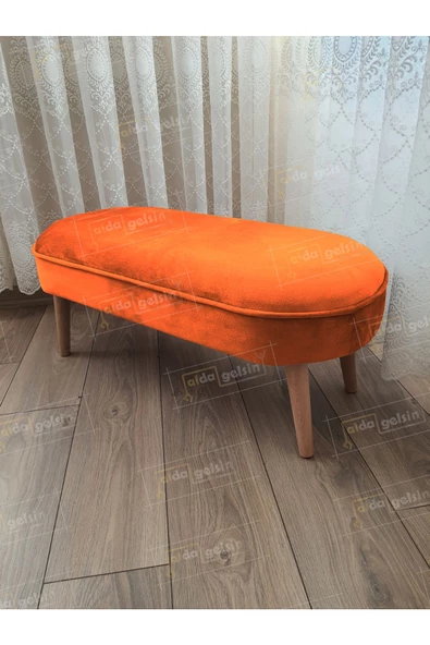 Ultra Lüks Oval Parrot Puf Ahşap Ayak ürün görseli 1