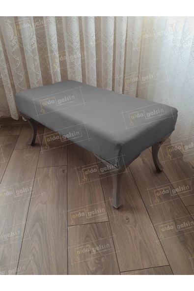 Ayak Ucu Kapı Önü Antre Düz Bench Puf Orta Sehpa Gümüş Ayak ürün görseli 1