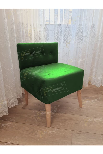 Ultra Lüks Ahşap Ayak Alda Lokum Puf ürün görseli 1