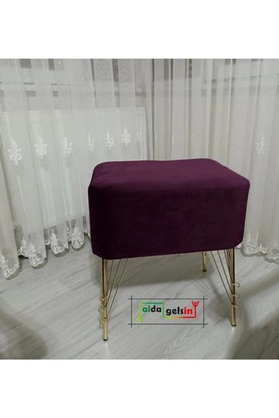 Ultra Lüks Metal Ayak Alda Parrot Puf Gold ürün görseli