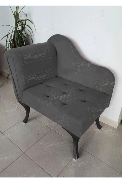 Yeni Model Tekli Köşe Koltuğu Josefin Bench Siyah Ayak