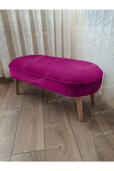 Ultra Lüks Oval Parrot Puf Ahşap Ayak ürün görseli 1