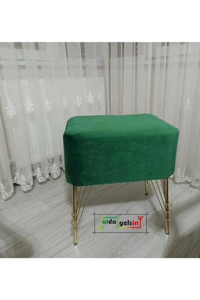 Ultra Lüks Metal Ayak Alda Parrot Puf Gold