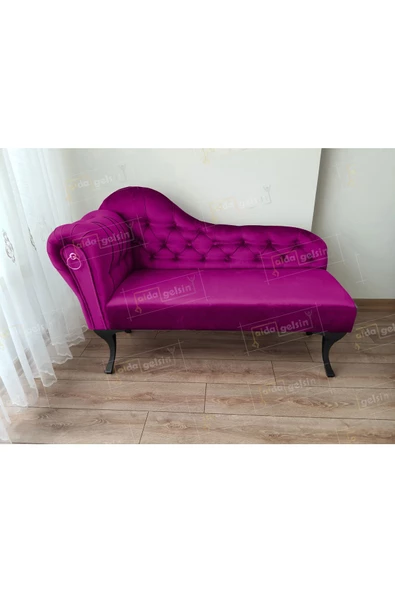 Dekoratif Bihter Koltuk Josefin  Puf 120 cm Siyah Ayak
