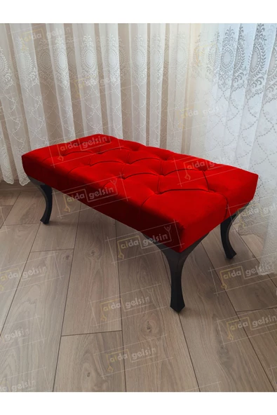 Kapitoneli Ayak Ucu Kapı Önü Antre Bench Puf Siyah Ayak (120*45) ürün görseli