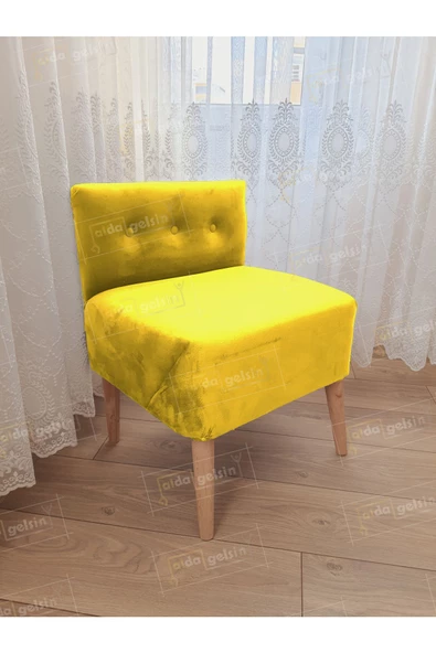 Ultra Lüks Ahşap Ayak Alda Lokum Puf ürün görseli 1