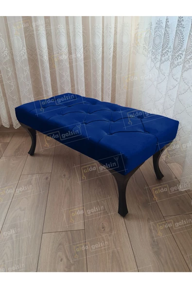 Kapitoneli Ayak Ucu Kapı Önü Antre Bench Puf Siyah Ayak (120*45) ürün görseli 1