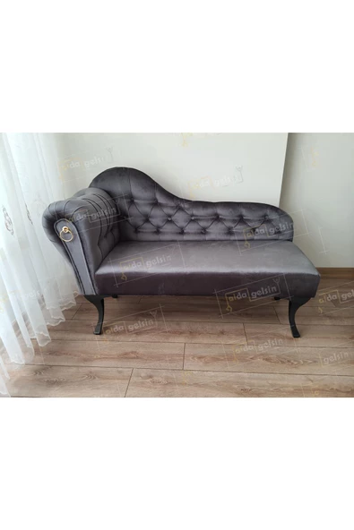Dekoratif Bihter Koltuk Josefin  Puf 120 cm Siyah Ayak