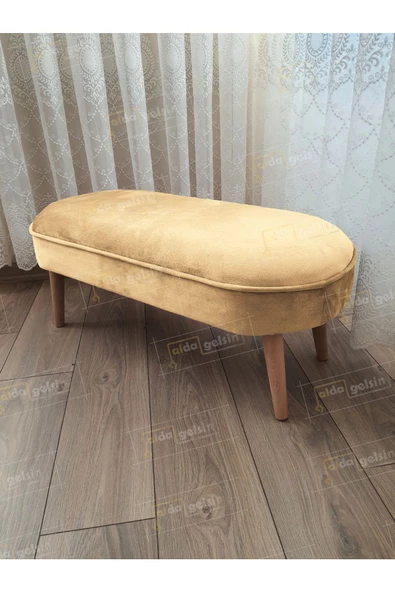 Ultra Lüks Oval Parrot Puf Ahşap Ayak ürün görseli 1