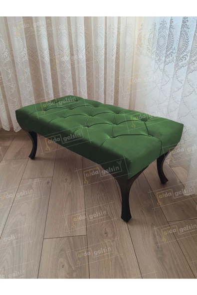 Kapitoneli Ayak Ucu Kapı Önü Antre Bench Puf Siyah Ayak (120*45) ürün görseli 1