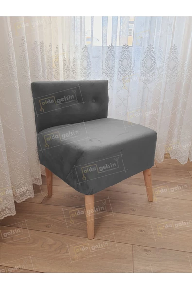 Ultra Lüks Ahşap Ayak Alda Lokum Puf ürün görseli 1