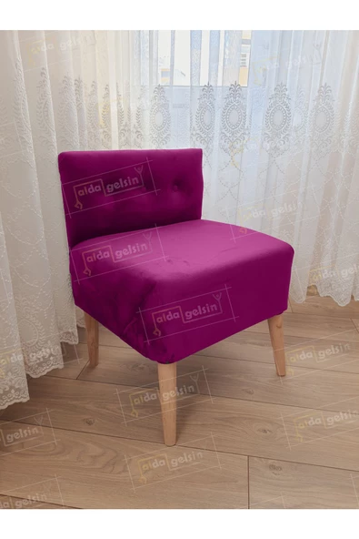 Ultra Lüks Ahşap Ayak Alda Lokum Puf ürün görseli 1