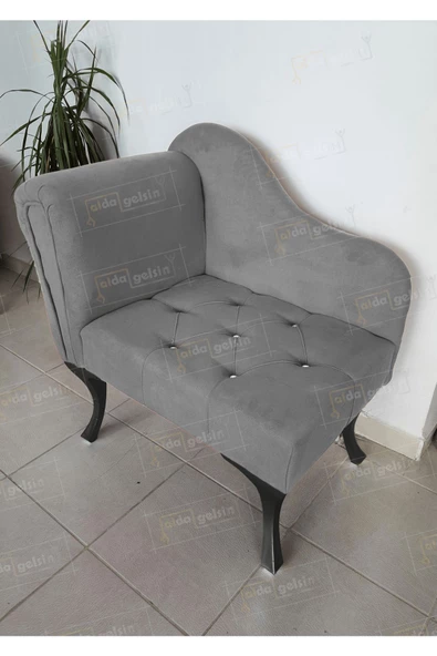 Yeni Model Tekli Köşe Koltuğu Josefin Bench Siyah Ayak
