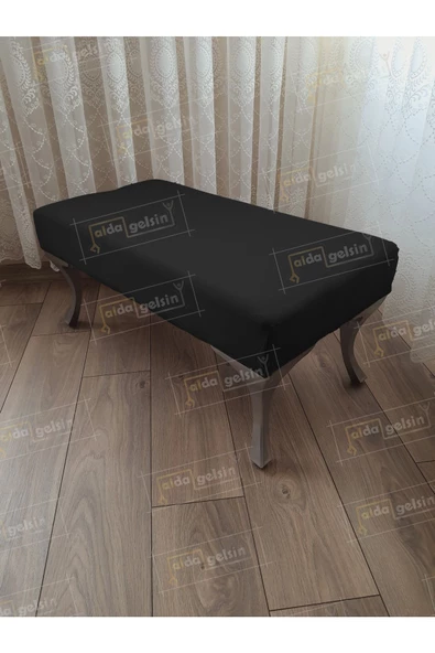 Ayak Ucu Kapı Önü Antre Düz Bench Puf Orta Sehpa Gümüş Ayak 100 cm ürün görseli