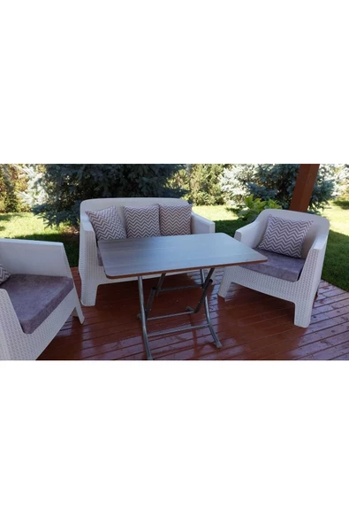 Dekoratif Katlanır Masa Bahçe Ve Çalışma Masası 60*110 MERMER DESEN - 2
