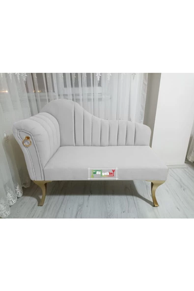 Yeni Model Ultra Lüks Alda Çizgili Josefin Bench Puf Berjer 130 Cm