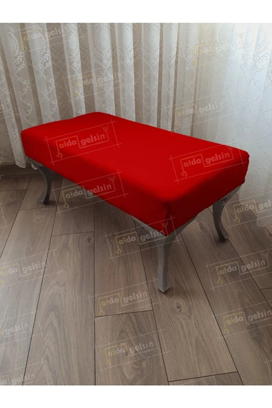 Ayak Ucu Kapı Önü Antre Düz Bench Puf Orta Sehpa Gümüş Ayak 100 cm - 1