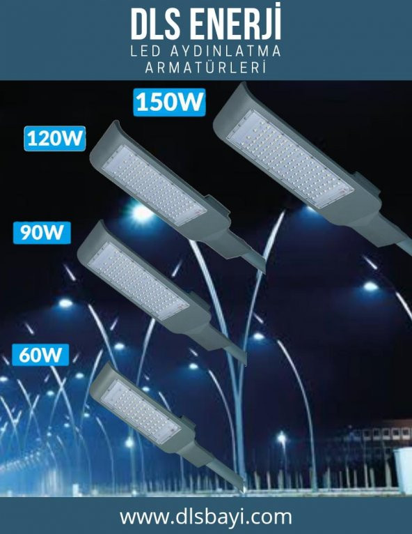 150W Led Yol Sokak Armatür DLS Park Bahçe Çevre Site Bina Dış Mekan Lamba Aydınlatma Ledli Sokak Armatürü - 5