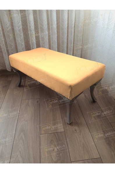 Ayak Ucu Kapı Önü Antre Düz Bench Puf Orta Sehpa Gümüş Ayak 100 cm ürün görseli