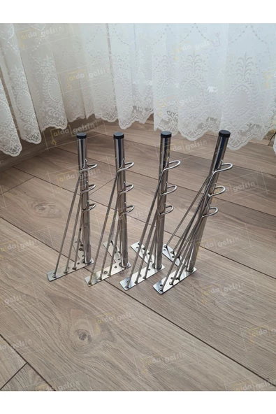 Mobilya Koltuk Sehpa Komidin Puf Bench Metal Telli Ayak 32 cm 4 Adet