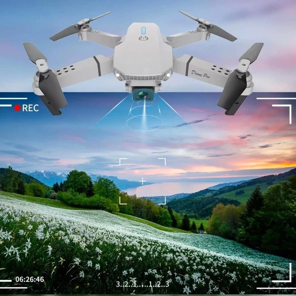 E88 PRO Yarış Drone ile 1080P HD Çift Kamera Profesyonel Uzun Mesafe Drones Mini Akıllı Konumlandırma Uzaktan Kumandalı Drone - 3