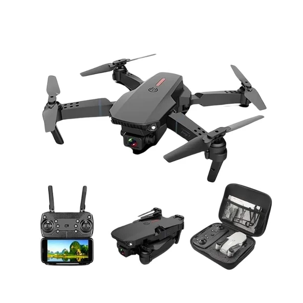 E88 PRO Yarış Drone ile 1080P HD Çift Kamera Profesyonel Uzun Mesafe Drones Mini Akıllı Konumlandırma Uzaktan Kumandalı Drone - 2