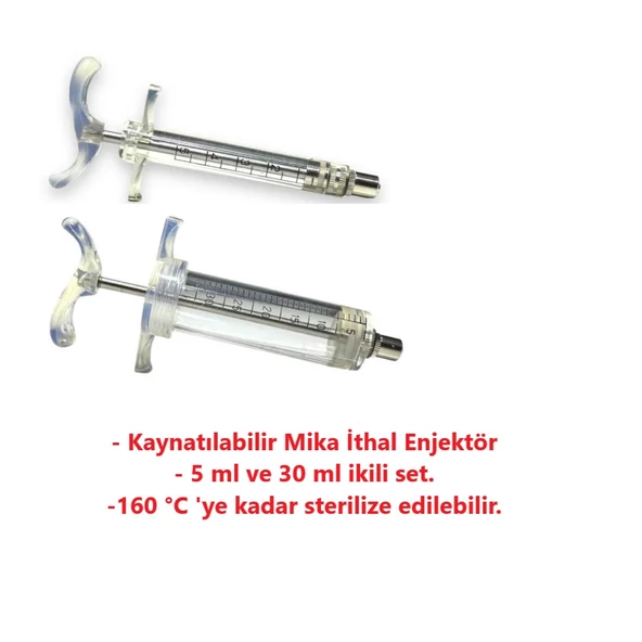 Forvet Kaynatılabilir Mika İthal Veteriner Enjektör 5 ml-30 ml Set - 2