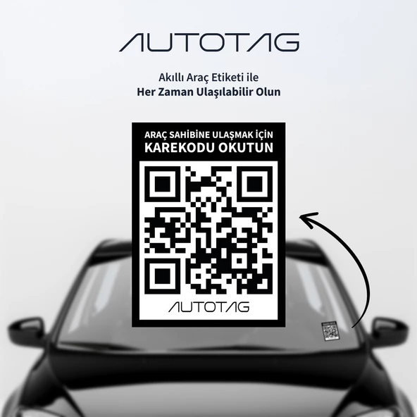 AutoTag Qr Kodlu Akıllı Araç Etiketi - Karekod Numaratör