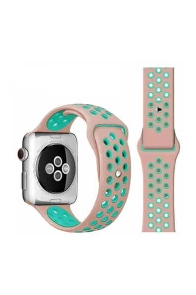 Apple Watch 1 2 3 4 5 42 mm 44 mm Spor Silikon Kordon Kayış Pembe Nike Edition