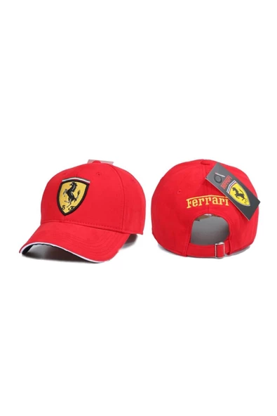 Unisex Kırmızı Ferrari Logolu Şapka