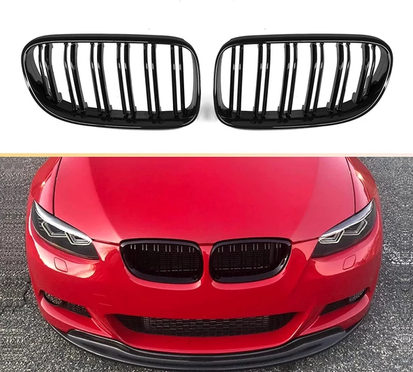 3 SERISI E92 2010-2013 IÇIN UYUMLU M3 GÖRÜNÜM PANJUR (CIFT CIZGI BÖBREK) PIANO BLACK (MAKYAJLI KASA) - 4