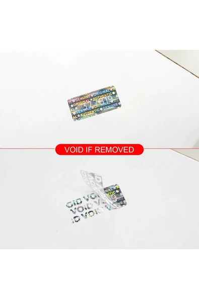 Hologram Kurcalamaya Karşı etiketi, Garanti Etiketi 98 Adet 2cmx1cm Gümüş Renk - 2
