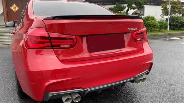 3 SERISI F30 2012-2018 IÇIN UYUMLU   MT HYBRID SPOILER PIANO BLACK - 3