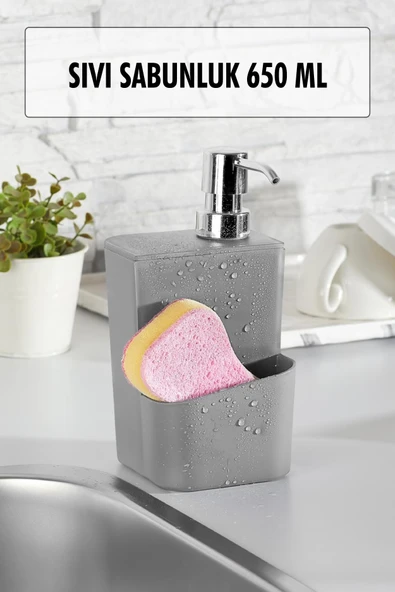 Tezgah Üstü Açık Gri Sabunluk & Süngerlik & Organizer ürün görseli 1